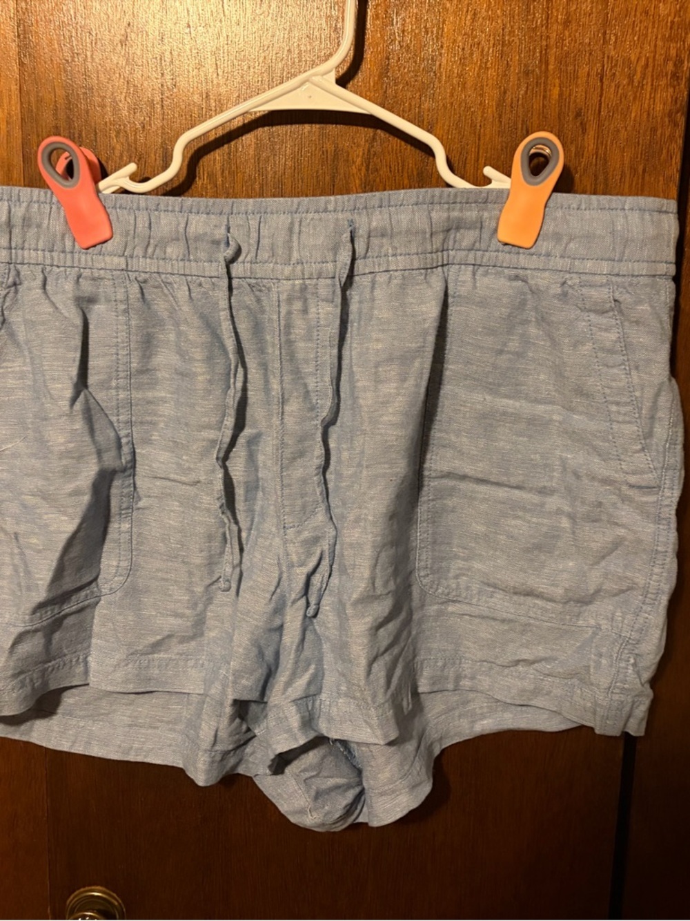 GAP Light Blue Chambray Drawstring Shorts